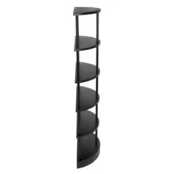 Noir Spago Bookcase - Black Metal -Best Decoration Shop gbcs234mtb 8 lg