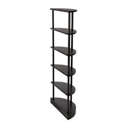 Noir Spago Bookcase - Black Metal -Best Decoration Shop gbcs234mtb 9 lg