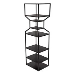 Noir Downtown A Bookcase - Black Metal -Best Decoration Shop gbcs235mtb 8 lg