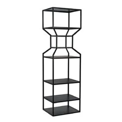 Noir Downtown A Bookcase - Black Metal