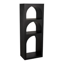 Noir Aqueduct Bookcase - A - Black Metal
