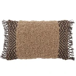 Perdita Geometric Pillow - Tan
