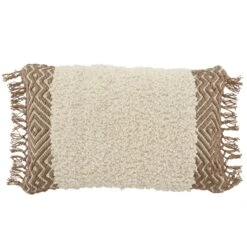 Perdita Geometric Pillow - Cream / Taupe