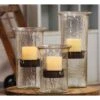 Textured Glass Candle Cylinder