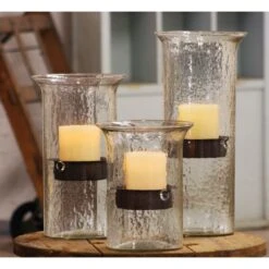 Textured Glass Candle Cylinder