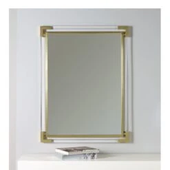 Solid Brass Lucite Mirror