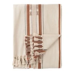 Sovima Hand-Loomed Tribal Cream/ Tan Throw