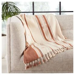 Sovima Hand-Loomed Tribal Cream/ Tan Throw -Best Decoration Shop ngd02 2
