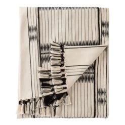 Saramati Hand-Loomed Tribal Cream/ Black Throw