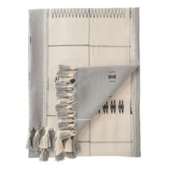 Sekrenyi Hand-Loomed Tribal Cream/ Gray Throw