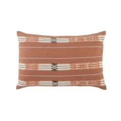 Phek Hand-Loomed Tribal Mauve/ Cream Lumbar Pillow