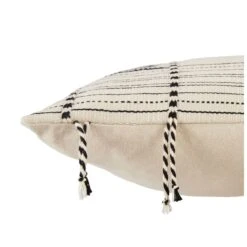 Zeliang Hand-Loomed Tribal Cream/ Black Lumbar Pillow -Best Decoration Shop ngw05 2 1