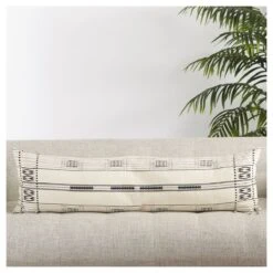 Zeliang Hand-Loomed Tribal Cream/ Black Lumbar Pillow -Best Decoration Shop ngw05 3 1