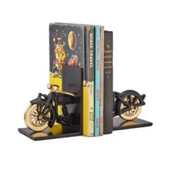 Motorycle Bookends - Black -Best Decoration Shop obmotbk 2
