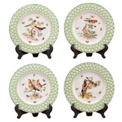 Porcelain Plates - Birds Trellis
