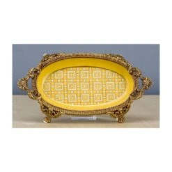 Oval Dish - Yellow / Bronze -Best Decoration Shop od 60319 3