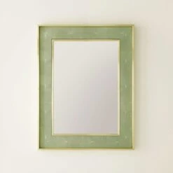 Rectangular Shagreen Mirror - Green