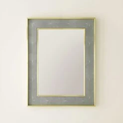 Rectangular Shagreen Mirror - Blue