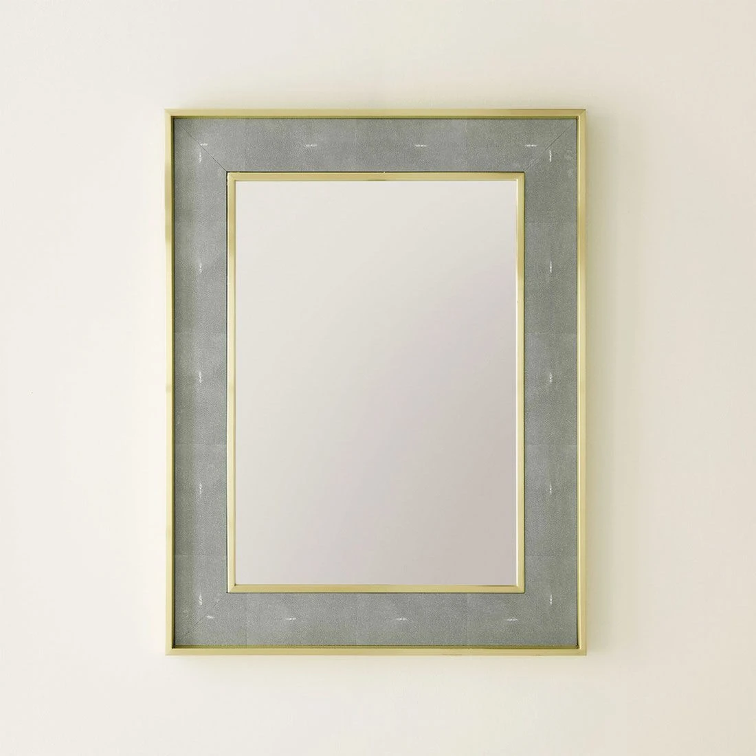 Rectangular Shagreen Mirror - Blue 3 Rectangular Shagreen Mirror - Blue