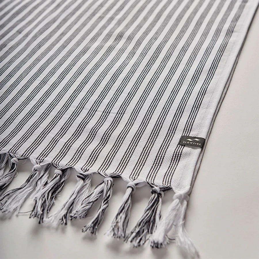 Slowtide Koko Turkish Towel - Black 4 Slowtide Koko Turkish Towel - Black - Image 2