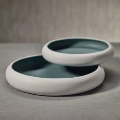 Arlo Matte Aqua Serving Platter 13.75" -Best Decoration Shop zodax ch 6329b 2