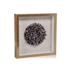 Chrysanths Gold Framed Amethyst Crystal Wall Decor