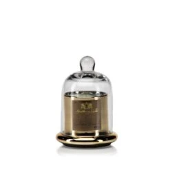 Golden Beach Scented Candle In Glass Jar With Bell Cloche Set - Small