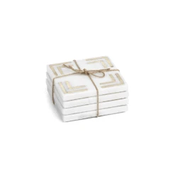 Mannara 4-Inch Square Marble Coasters