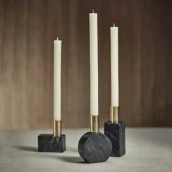 Malakai Horizontal Marble Candle Holders - Black -Best Decoration Shop zodax in 7298