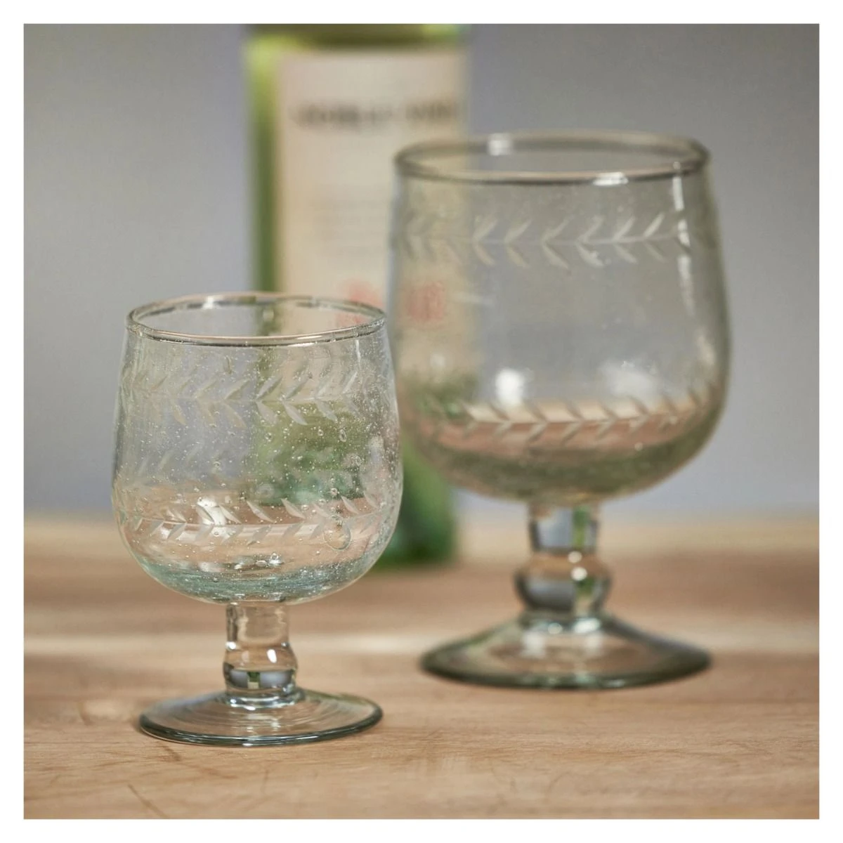 Colette Hand Made & Etched White Wine Glasses 4 Colette Hand Made & Etched White Wine Glasses - Image 2