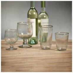Colette Hand Made & Etched White Wine Glasses 9 Colette Hand Made & Etched White Wine Glasses -Best Decoration Shop zodax in 7382b