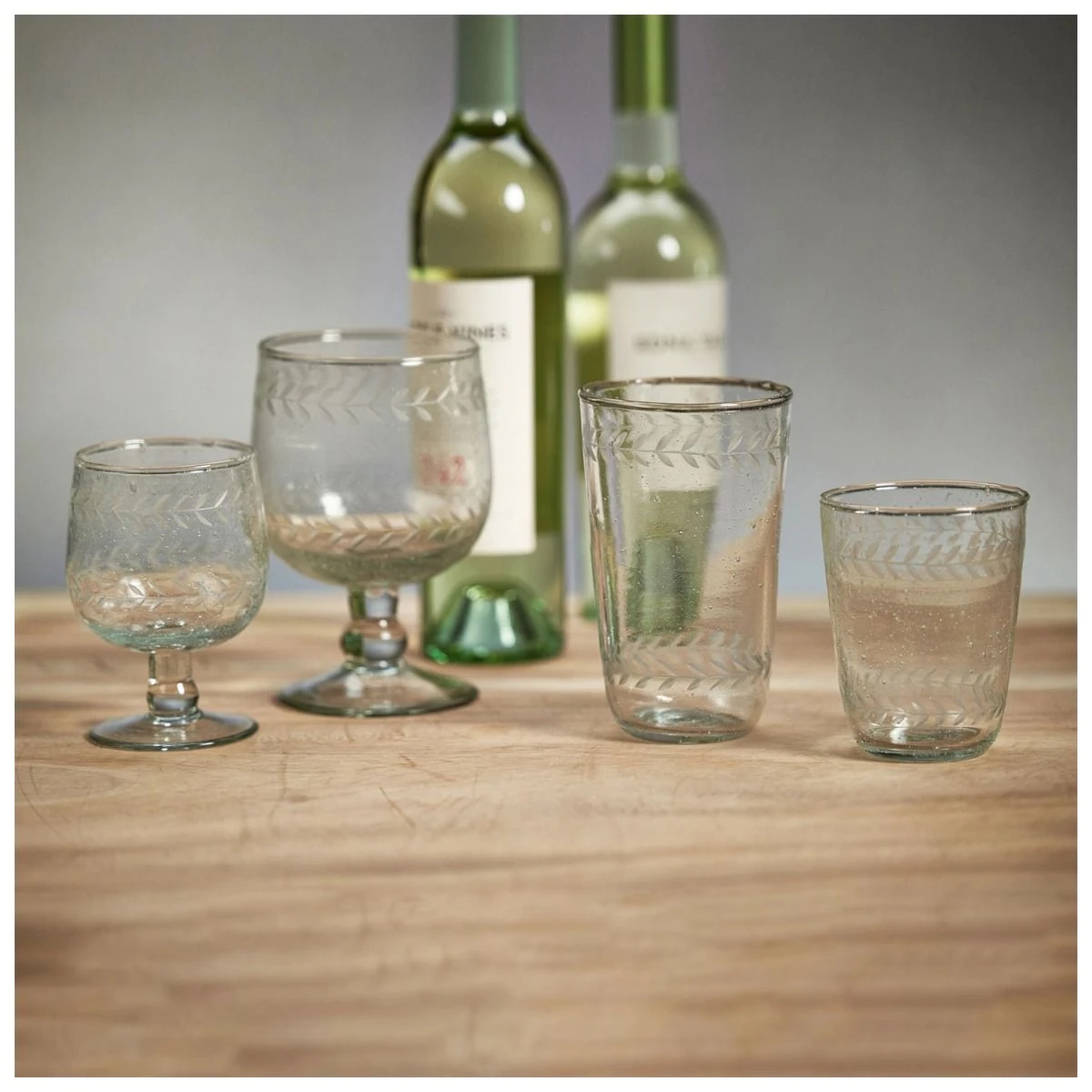 Colette Hand Made & Etched White Wine Glasses 6 Colette Hand Made & Etched White Wine Glasses - Image 4