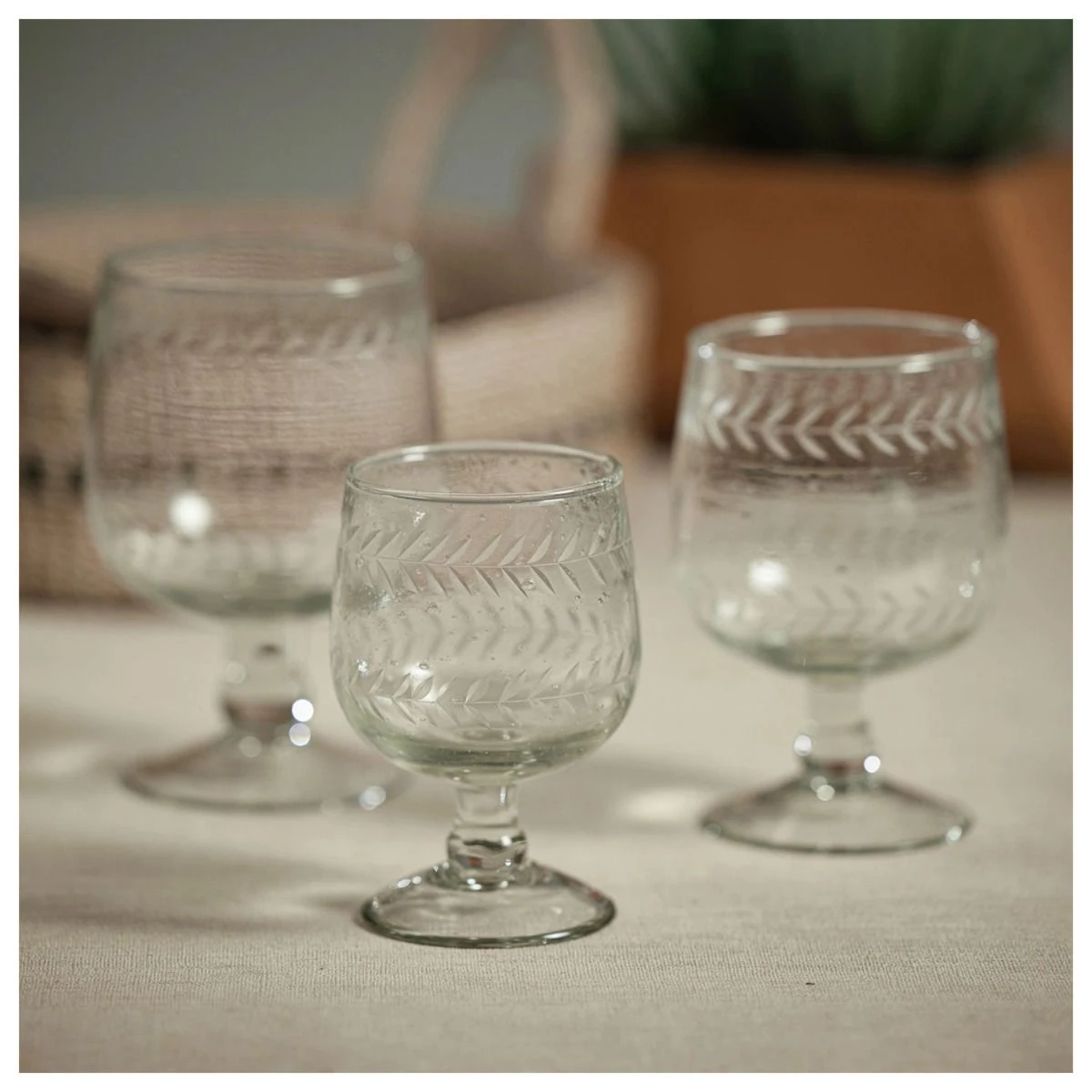 Colette Hand Made & Etched White Wine Glasses 5 Colette Hand Made & Etched White Wine Glasses - Image 3