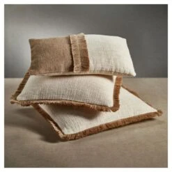 Amaranth Fringed Cotton And Jute Throw Pillows 18"Inch -Best Decoration Shop zodax in 7400b