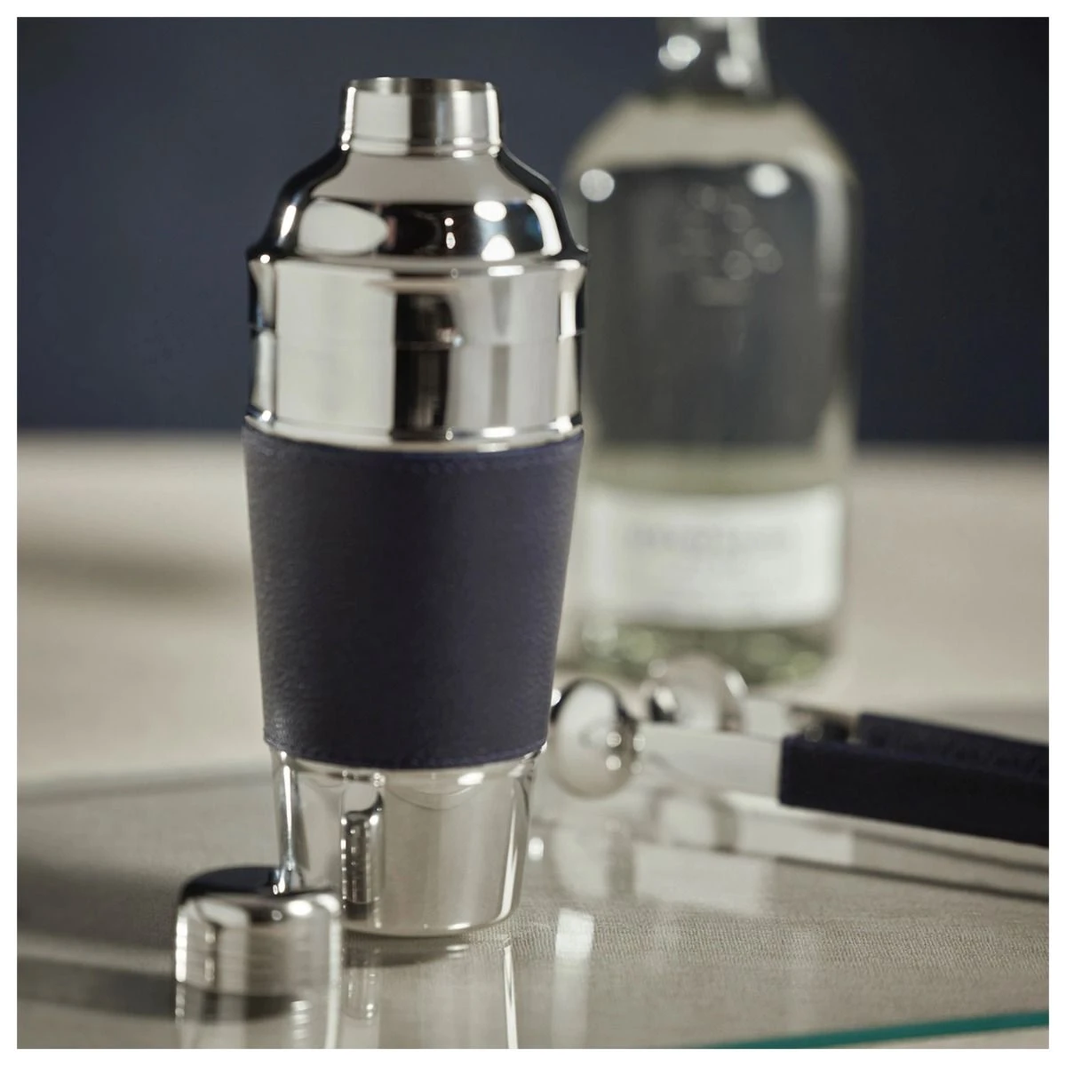 Lucena Nickel & Leather Cocktail Shaker 4 Lucena Nickel & Leather Cocktail Shaker - Image 2
