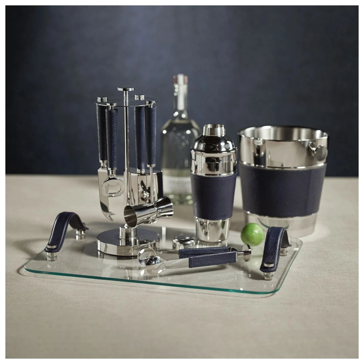 Lucena Nickel & Leather Cocktail Shaker 5 Lucena Nickel & Leather Cocktail Shaker - Image 3