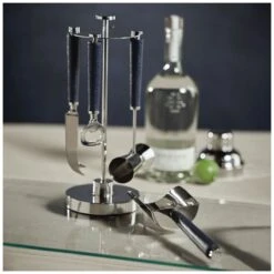 Lucena Nickel & Leather Bar Tool Set 10 Lucena Nickel & Leather Bar Tool Set -Best Decoration Shop zodax in 7406b