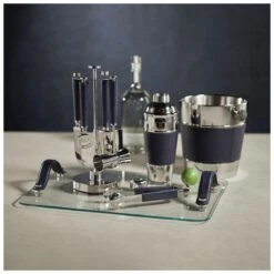 Lucena Nickel & Leather Bar Tool Set 11 Lucena Nickel & Leather Bar Tool Set -Best Decoration Shop zodax in 7406c