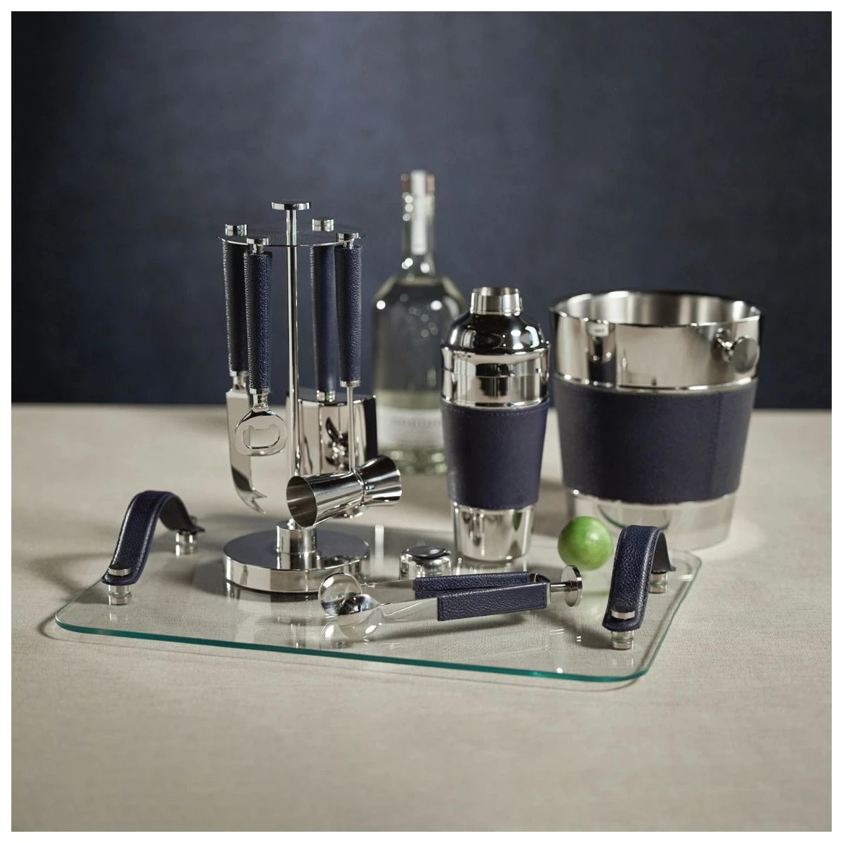 Lucena Nickel & Leather Bar Tool Set 7 Lucena Nickel & Leather Bar Tool Set - Image 5