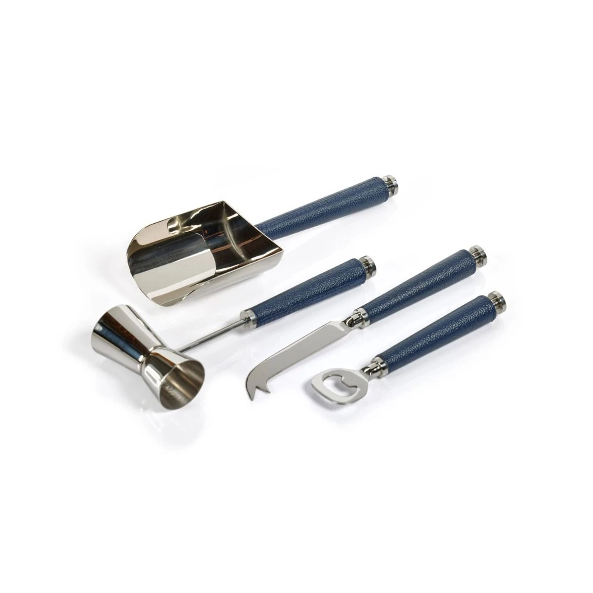 Lucena Nickel & Leather Bar Tool Set 4 Lucena Nickel & Leather Bar Tool Set - Image 2