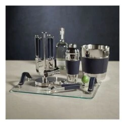 Lucena 18-Inch Long Glass Bar Tray 7 Lucena 18-Inch Long Glass Bar Tray -Best Decoration Shop zodax in 7409b