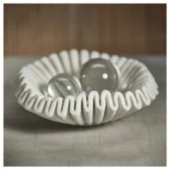 Free-Form Swirl Marble Decorative Bowl -Best Decoration Shop zodax in 7411