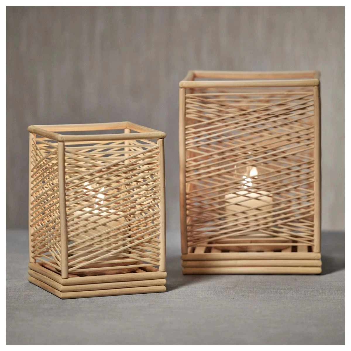 Cebu Bamboo Hurricane W/ Crisscross Pattern 9.5"Inch 4 Cebu Bamboo Hurricane W/ Crisscross Pattern 9.5"Inch - Image 2