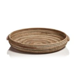 Layla Hand Woven Rattan Serving Tray - Gray