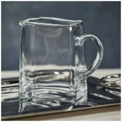 Reginald Blown Glass Scissor Cut Pitcher -Best Decoration Shop zodax pol 1115