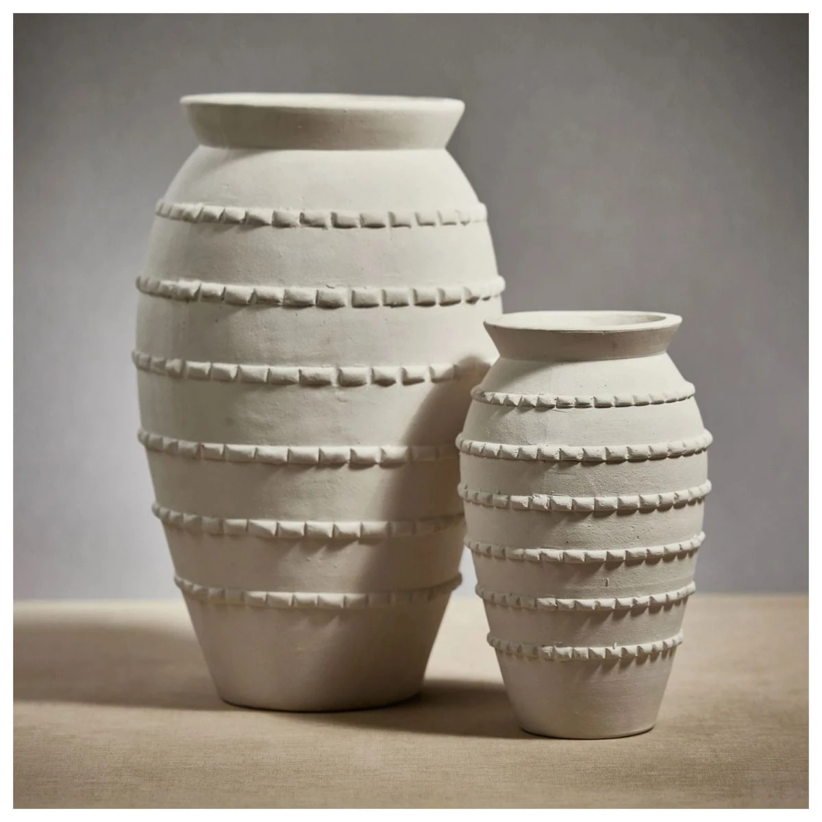 Tommaso White Earthenware Vase 14"Inch 4 Tommaso White Earthenware Vase 14"Inch - Image 2