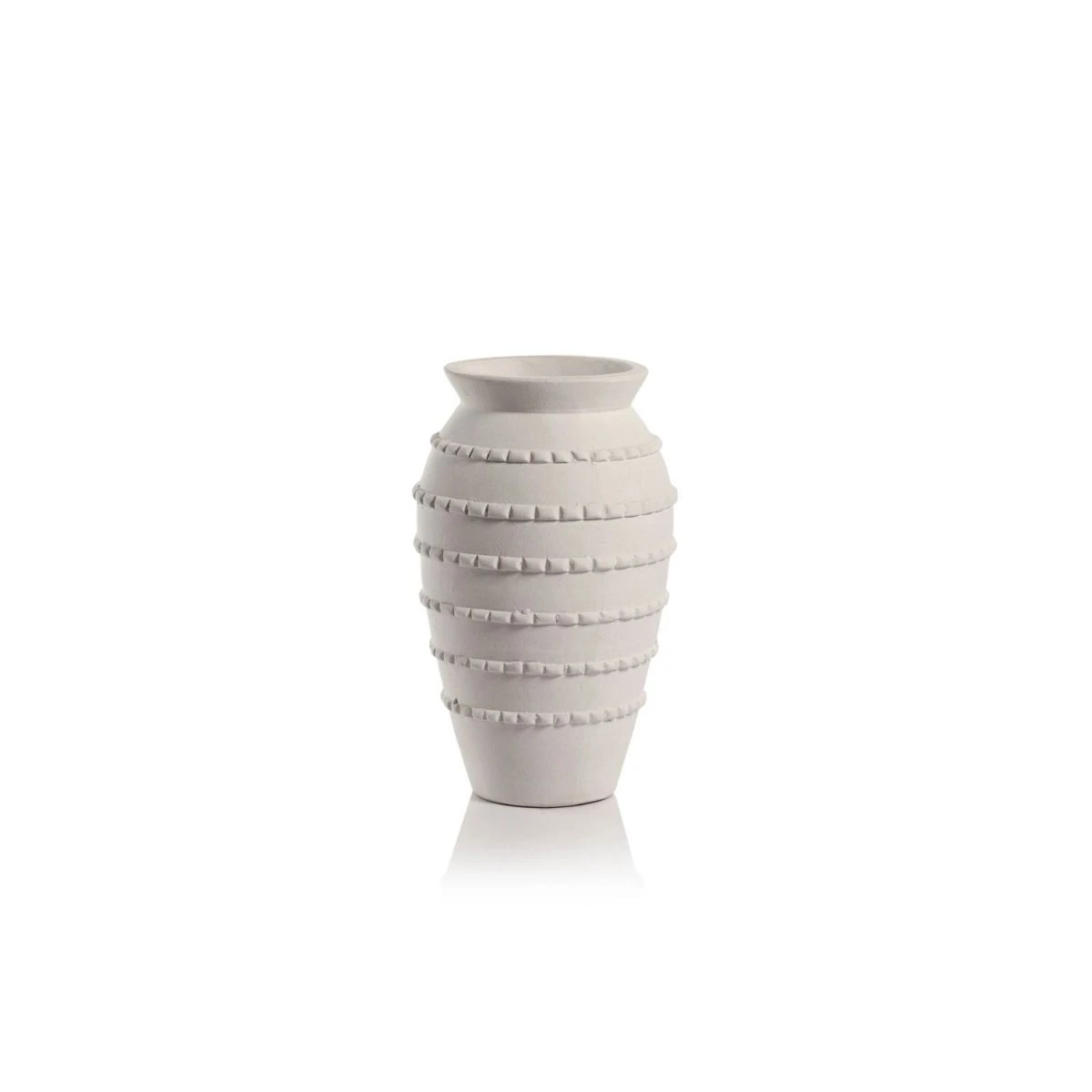 Tommaso White Earthenware Vase 14"Inch 3 Tommaso White Earthenware Vase 14"Inch