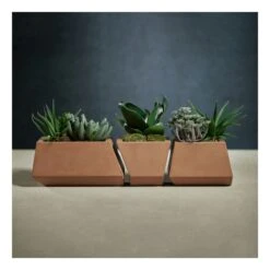Ruggero 3-Sectional Concrete Planter - Brown -Best Decoration Shop zodax vt 1390
