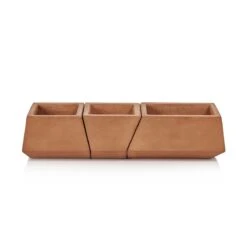 Ruggero 3-Sectional Concrete Planter - Brown