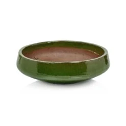 Zeno Green Glazed StonewarePlanter Bowl - Small